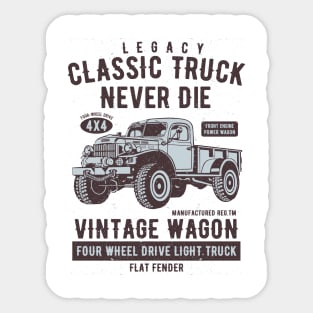 Classic Truck Vintage Wagon Sticker